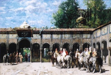 Cavalieri Circassi Che Aspettano Il Loro Capo Arabian Alberto Pasini Pinturas al óleo